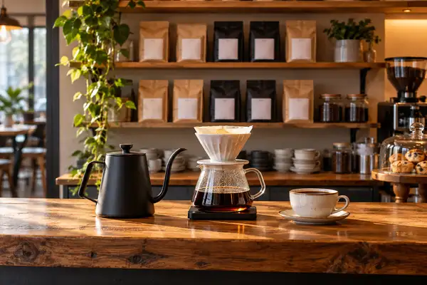 Indy Massage Chiang Mai: best coffee in Chiang Mai, a pour over brew at a specialty coffee bar