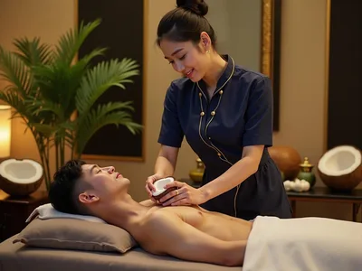 Luxury island-style in-room wellness setup prepared for outcall massage service in Phuket