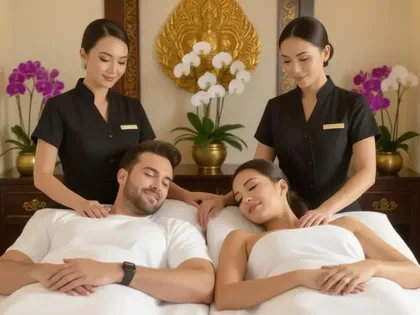 Couples massage Bangkok two therapists